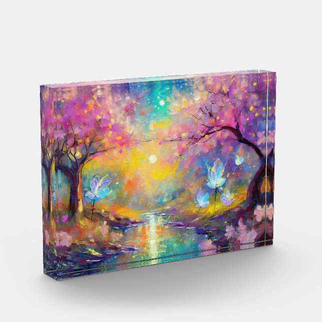 Cherry Blossom Fantasy Sunrise Stream Photo Block (Left)
