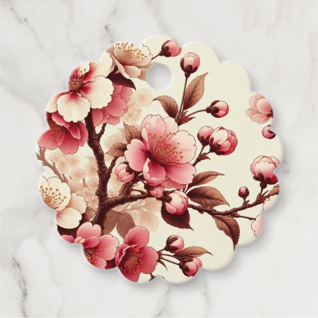 Cherry Blossom Favor Tags (Front)