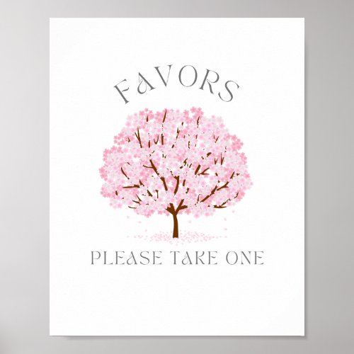 Cherry Blossom Favors Sign for Party