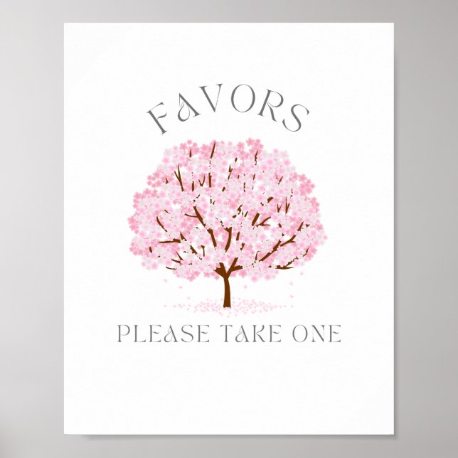 Cherry Blossom Favors Sign for Party (Front)