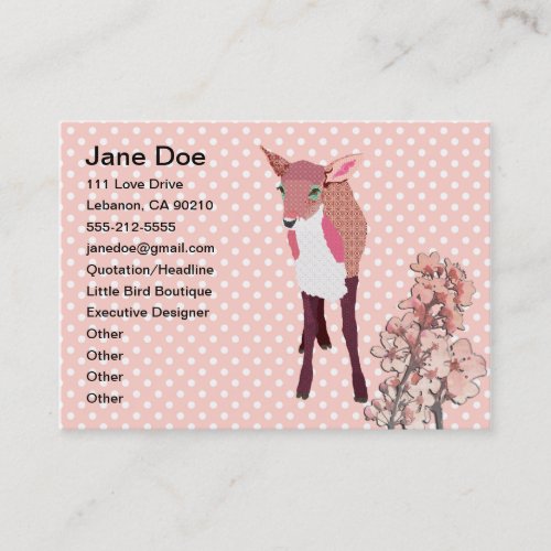 Cherry Blossom Fawn Business Cards