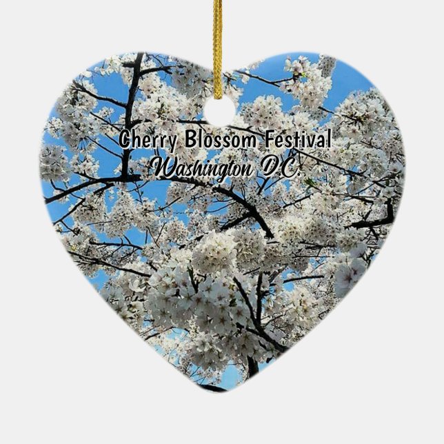 Cherry Blossom Festival Washington D.C. Souvenir Ceramic Ornament (Back)