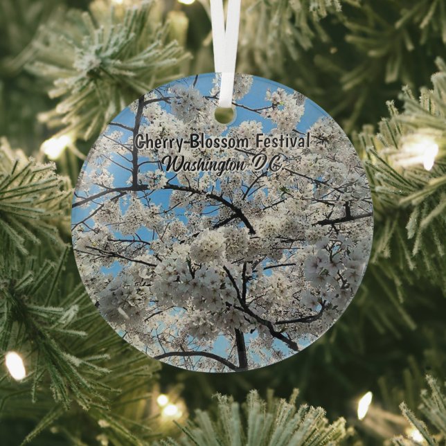 Cherry Blossom Festival Washington D.C. Souvenir Glass Ornament (Insitu)