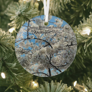 Cherry Blossom Festival Washington D.C. Souvenir Glass Ornament