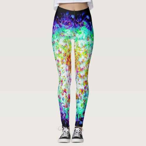 Cherry Blossom Fields Spiral Brushstroke Leggings