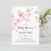 Cherry Blossom Floral Baby Shower Invitation (Standing Front)