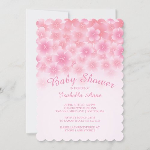 Cherry Blossom Floral Baby Shower Invitation