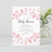 Cherry Blossom Floral Baby Shower Invitation (Standing Front)