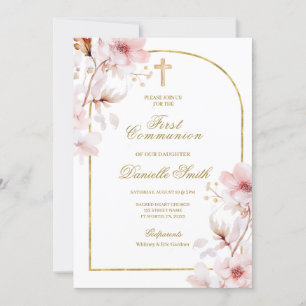 Cherry blossom Floral Baptism Invitation