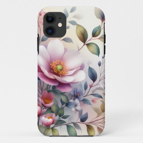 Cherry Blossom Floral Delight in Watercolor iPhone 11 Case