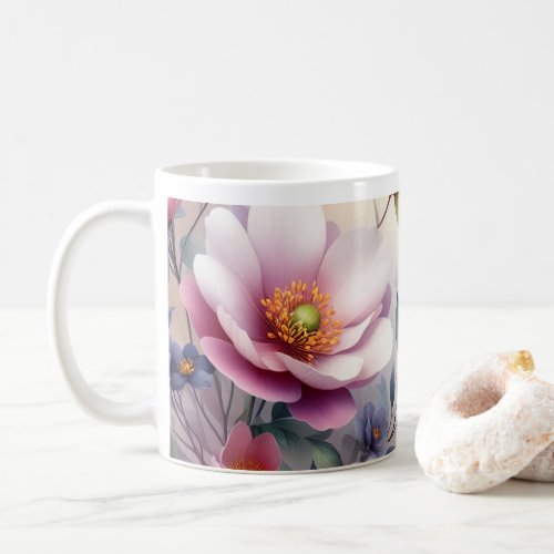 Cherry Blossom Floral Delight  in watercolor Coffee Mug