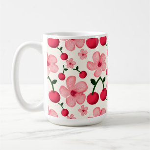 Cherry Blossom Floral Pattern, Pink Flowers Coffee Mug
