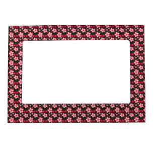 Cherry Blossom Floral Pattern, Pink Flowers Magnetic Frame
