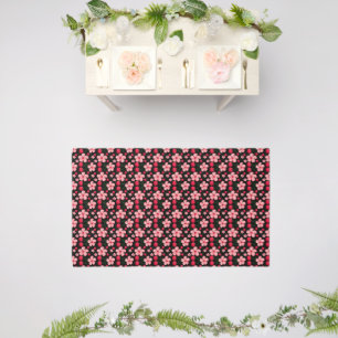 Cherry Blossom Floral Pattern, Pink Flowers Outdoor Rug
