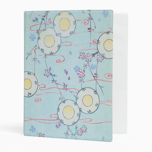 Cherry Blossom Floral Print Vintage Japanese Retro Mini Binder