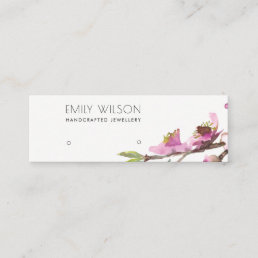 CHERRY BLOSSOM FLORAL STUD EARRING DISPLAY LOGO MINI BUSINESS CARD