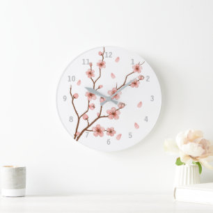Cherry Blossom Floral Wall Clock