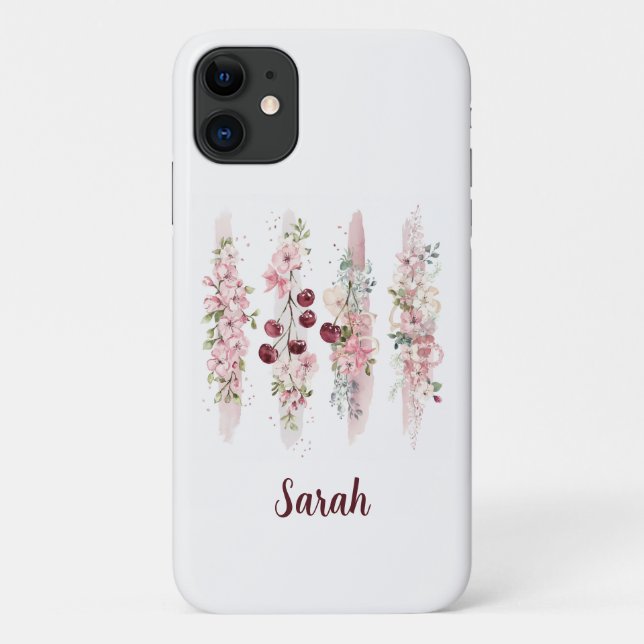 Cherry Blossom Floral Watercolor Case-Mate iPhone Case (Back)