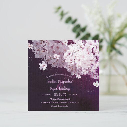 Cherry Blossom Floral Wedding Invitation | Zazzle