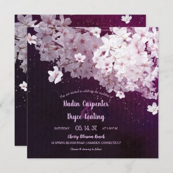 Cherry Blossom Floral Wedding Invitation | Zazzle