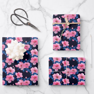 Cherry Blossom Floral Wrapping Paper Sheets