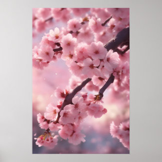 Cherry Blossom Flower Art - Botanical Watercolor Poster