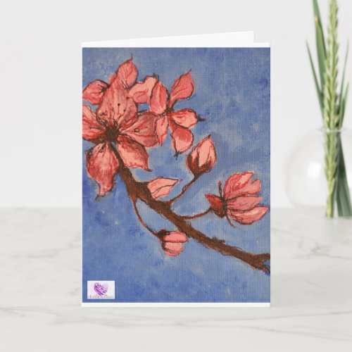 Cherry Blossom Flower Art Get Well Soon Card