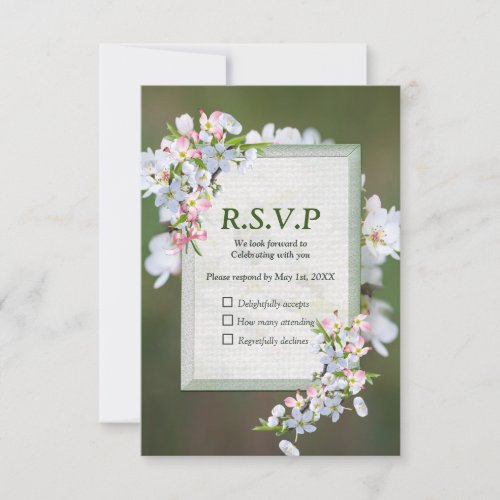 Cherry Blossom Flower Bouquet RSVP Card