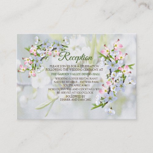 Cherry Blossom Flower Bouquet Theme Enclosure Card