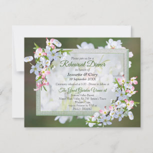Cherry Blossom Flower Bouquet Theme Invitation