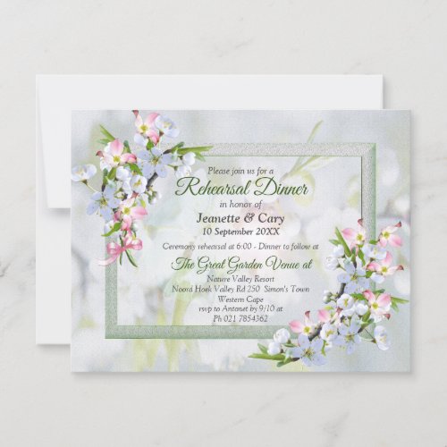 Cherry Blossom Flower Bouquet Theme Invitation