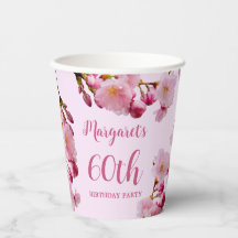 Cherry Blossom Flower Branches Pink 60th Birthday