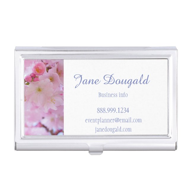 Cherry Blossom Flower Custom Business Card Business Card Case (Front)