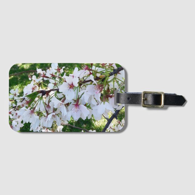 Cherry Blossom Flower Luggage Tag (Front Horizontal)