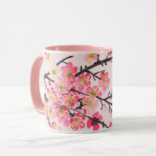 Cherry blossom flower pink bridesmaid floral mug