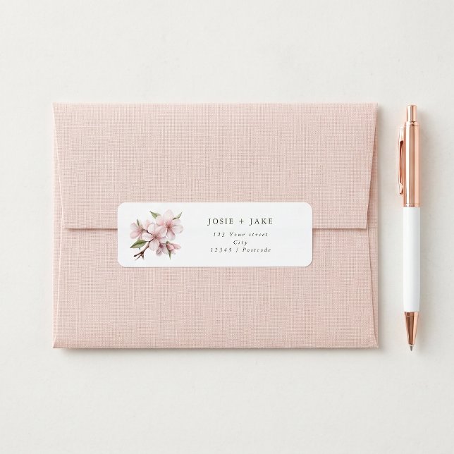 Cherry blossom flower return address label (Cherry blossom flower return address label)