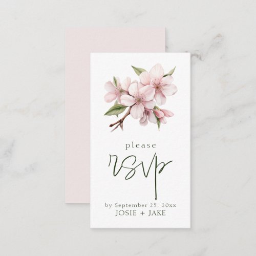 Cherry Blossom flower RSVP Enclosure Card