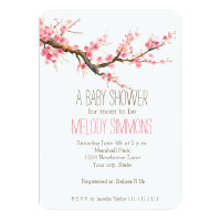 Cherry Blossom Flowers Baby Shower Card