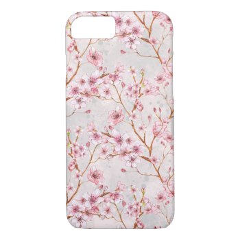 Cherry Blossom Flowers Branch Pink Blooms Iphone 8/7 Case by SterlingMoon at Zazzle