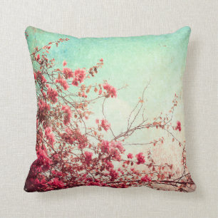 Cherry Blossom Flowers Floral Throw Couch Pillow