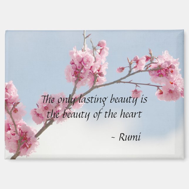 Cherry Blossom Flowers Inspirational quote Magnet (Front)