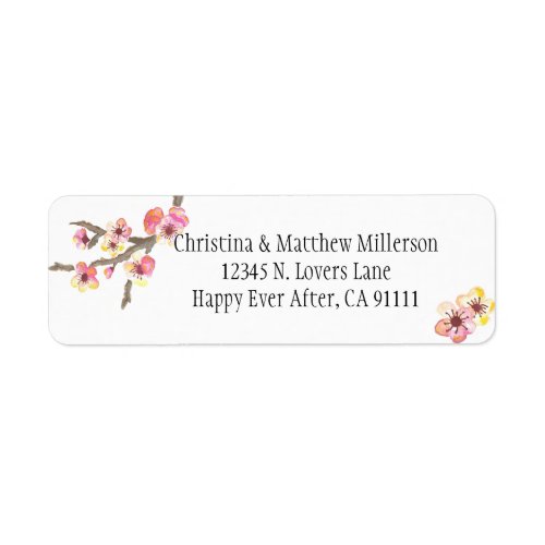 Cherry Blossom Flowers Label