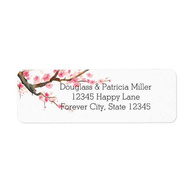 Cherry Blossom Flowers Label (Front)