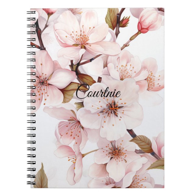 Cherry Blossom Flowers Notebook (Front)