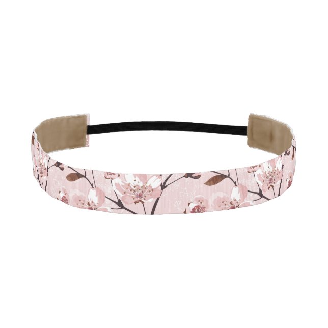 Cherry Blossom Flowers Pattern Athletic Headband (Front)