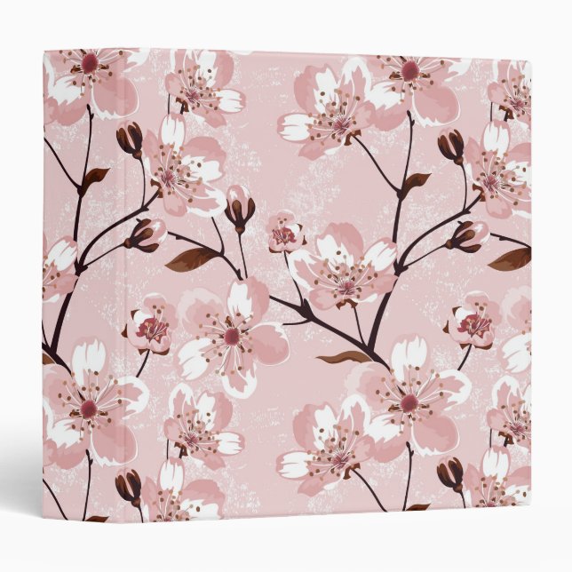 Cherry Blossom Flowers Pattern Binder (Front/Spine)