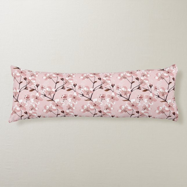 Cherry Blossom Flowers Pattern Body Pillow (Front)