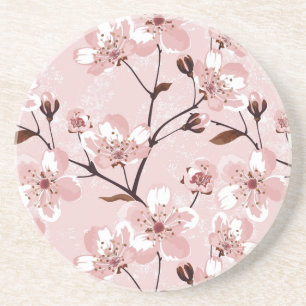 Cherry Blossom Flowers Pattern Coaster