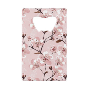 Cherry Blossom Flowers Pattern Credit Card Bottle Opener