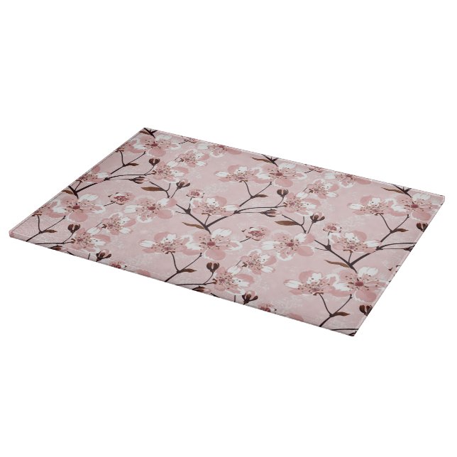 Cherry Blossom Flowers Pattern Cutting Board (Corner)